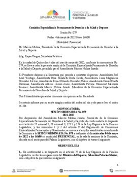 ACTAS COMISIÓN DEL DERECHO A LA SALUD Y DEPORTE